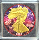2025W 1oz .999 SILVER GOLD GILDED LIBERTY COLORIZED CREEPY SMILE W/ASSAY 1/300