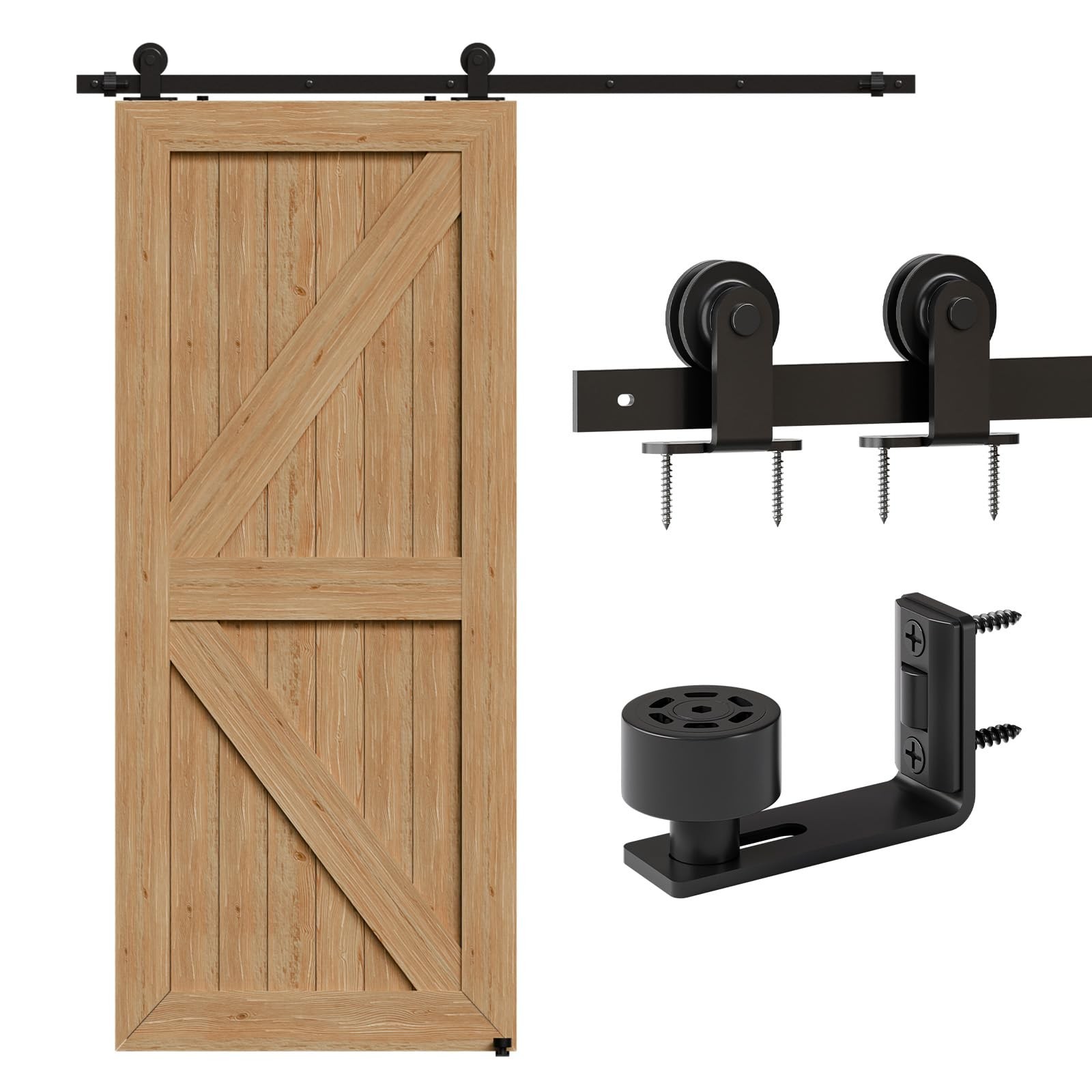 Kit porte coulissante 2m13 noir en acier carbone pour séparation de pièce