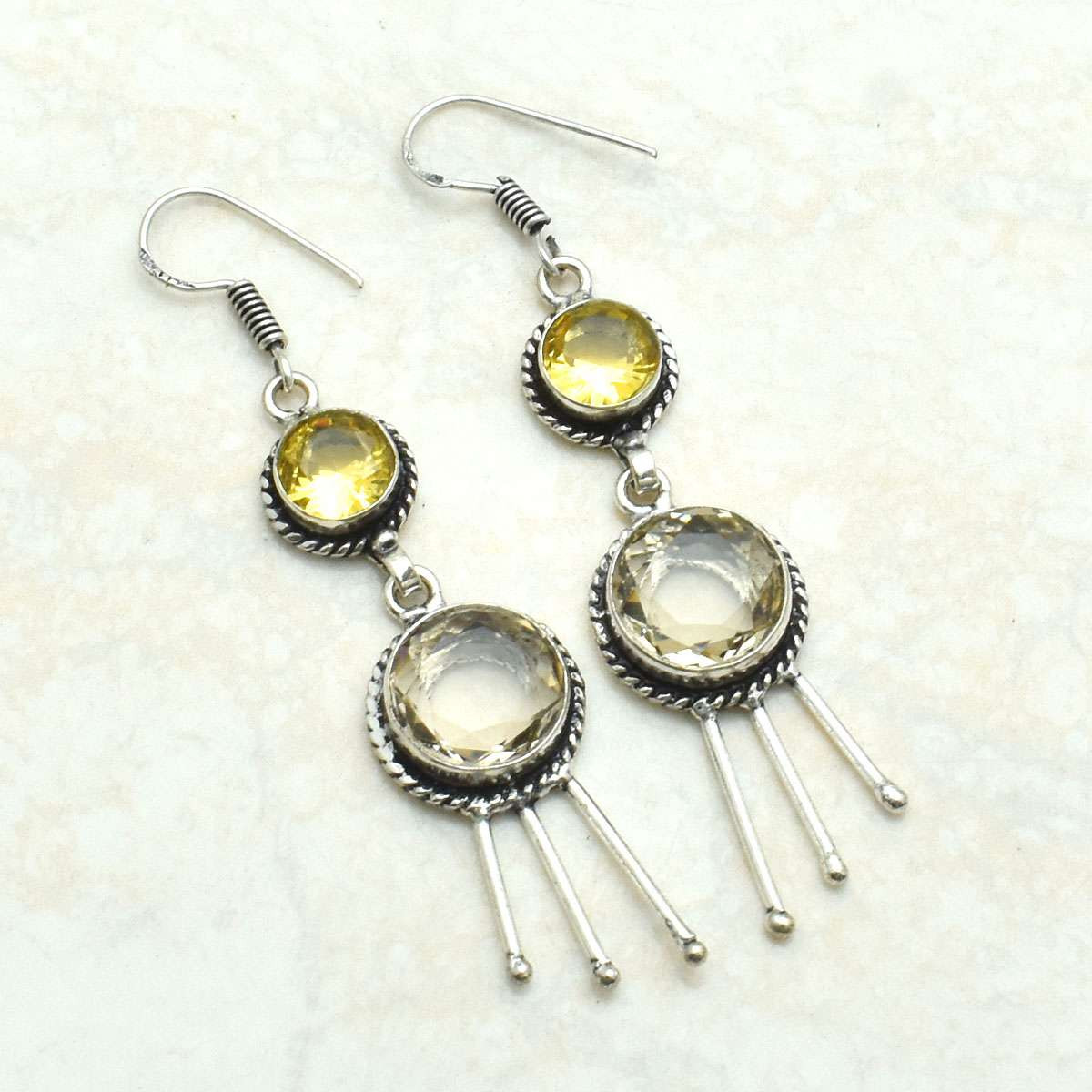 Citrine Gemstone Handmade Drop Dangle Earrings Jewelry Gift AE-9925