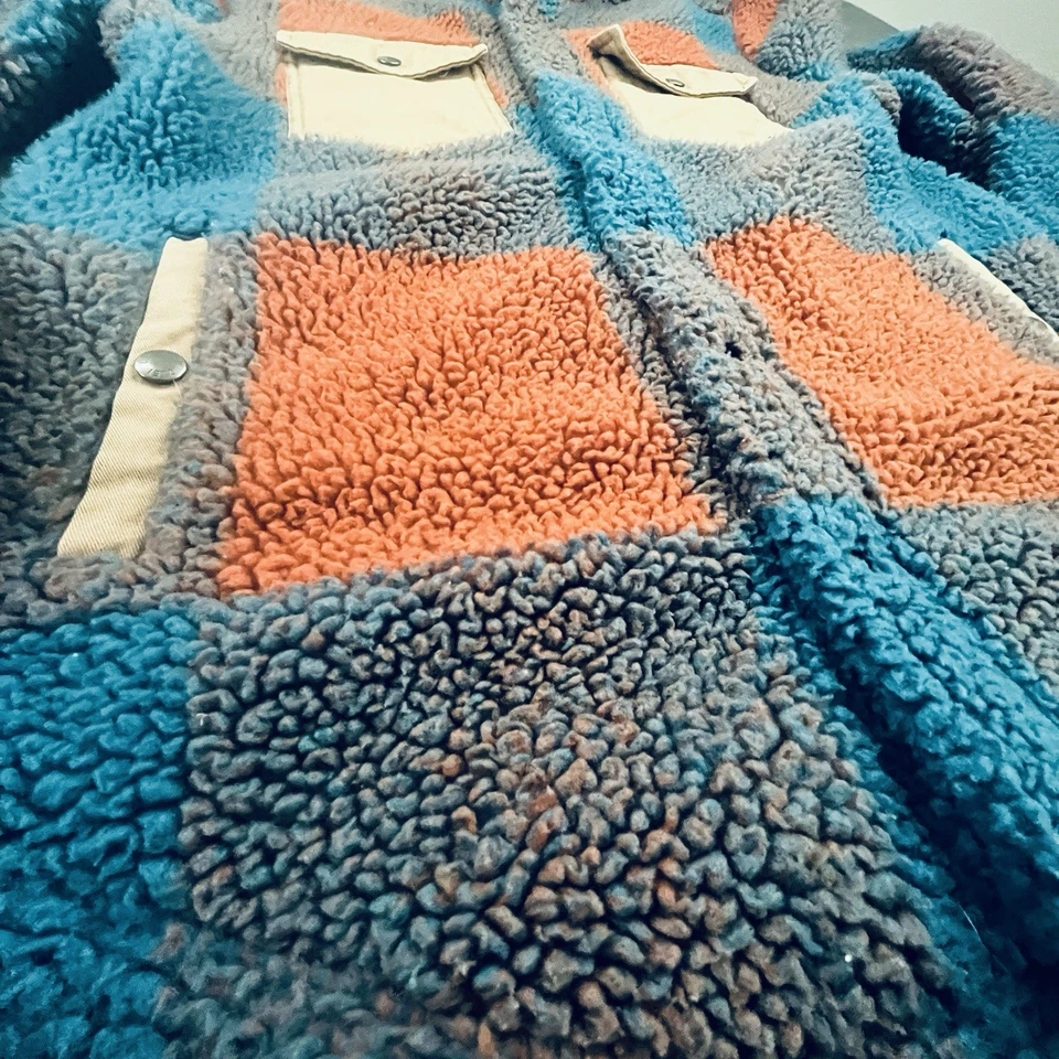 LL Bean X Todd Snyder Hi-Pile Sherpa Snap Plaid Shirt Jacket Shacket Mens M - Image 2 of 4