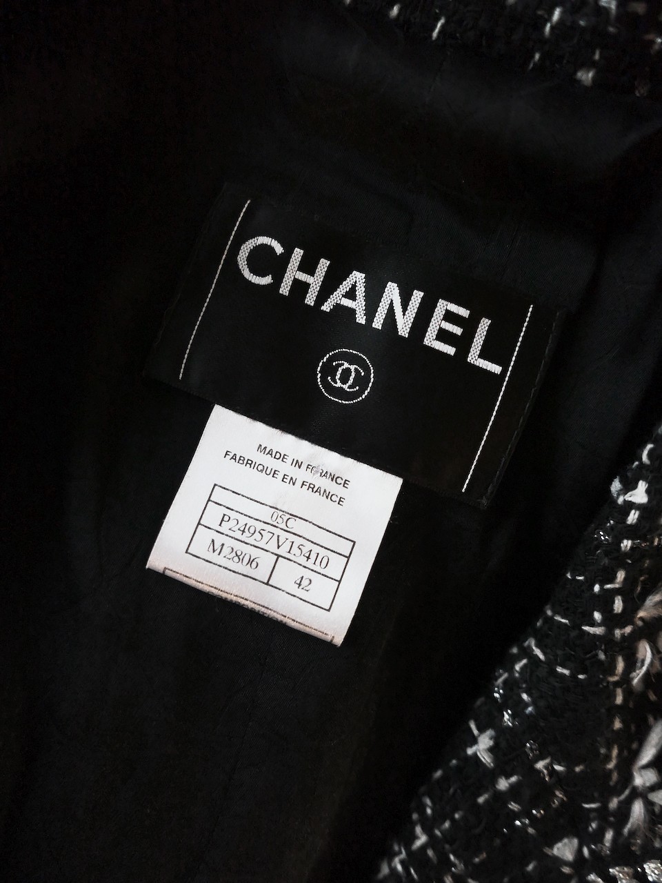 CHANEL 05C VINTAGE FANTASY TWEED PERFUME PATCH JACKET COAT FR42 image 8