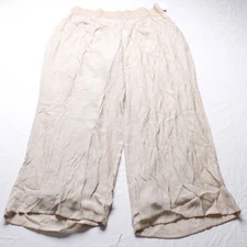 AB Studio Women's Plus Wide Leg Palazzo Lined Pants CL8 Sand Size 2X NWT
