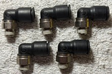 5 Parker Legris 3109 60 11 3/8" Push Connect x 1/8" NPT Elbow Fittings NOS