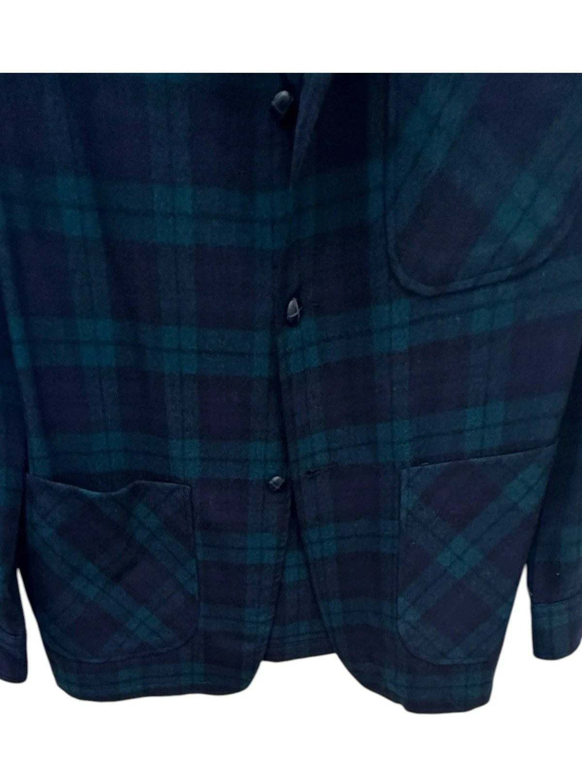 Vtg Pendleton Blazer Black Watch Print Jacket 3 Button Unisex Size XL image 6