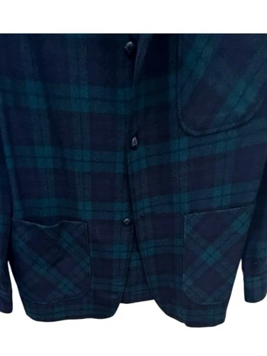 Vtg Pendleton Blazer Black Watch Print Jacket 3 Button Unisex Size XL image 6