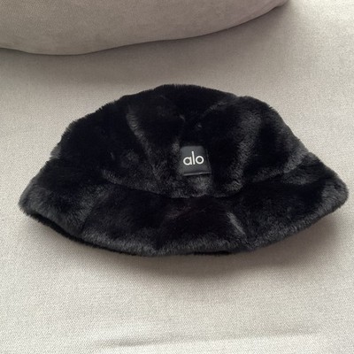 Alo Yoga Faux Fur Bucket Hat Black S/M | eBay