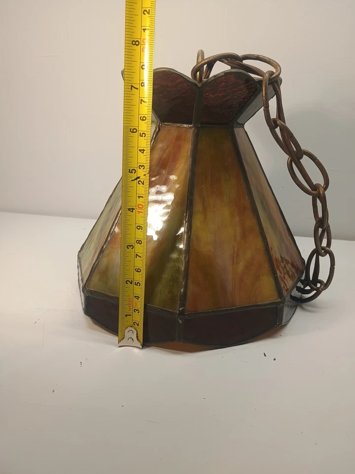 Lámpara de techo colgante estilo vitral Tiffany lámpara de bar de pub 7" Foto 4 de 4