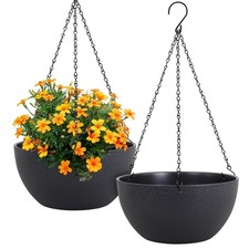 Meowell 12 inch Large Hanging Planters for Indoor Outdoor Plants, 2 Pack Han...
