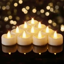 12-150 Flameless LED Tea Lights Candles Votive with Batteries Fake Tealight DIY