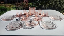 Mosser Glass Co. "Jennifer Set" Cameo Pattern Pink, 1970's