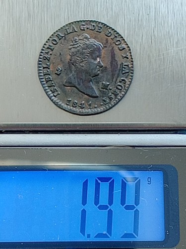 2 MARAVEDIES ISABEL II. 1841. ESPECTACULAR - Imagen 8 de 8