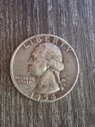 1954 25C Washington Quarter D 90% silver VF V very fine $1.32 shipping