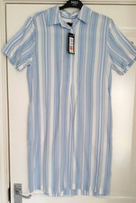 MARKS & SPENCER  STRIPED V NECK SHIFT DRESS - SZ 10 R - BNWT - £39.50.