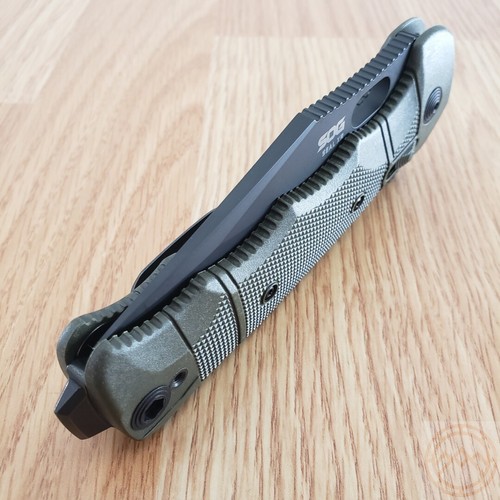 SOG SEAL XR Folding Knife 4" S35VN Steel Clip Point Blade OD Green GRN Handle - Picture 18 of 19