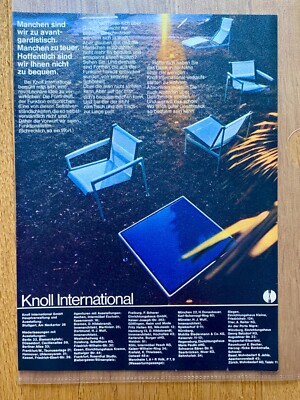 Knoll International Stuhl Chair 60s retro Design 1969 Vintage Ad Werbung Reklame