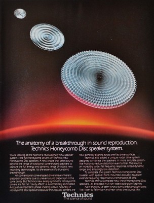 technics honeycomb disc speakers