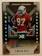 2020 Panini XR Acclaimed Autographs Gold #AA-SR Simeon Rice Auto #5/20 Cardinals