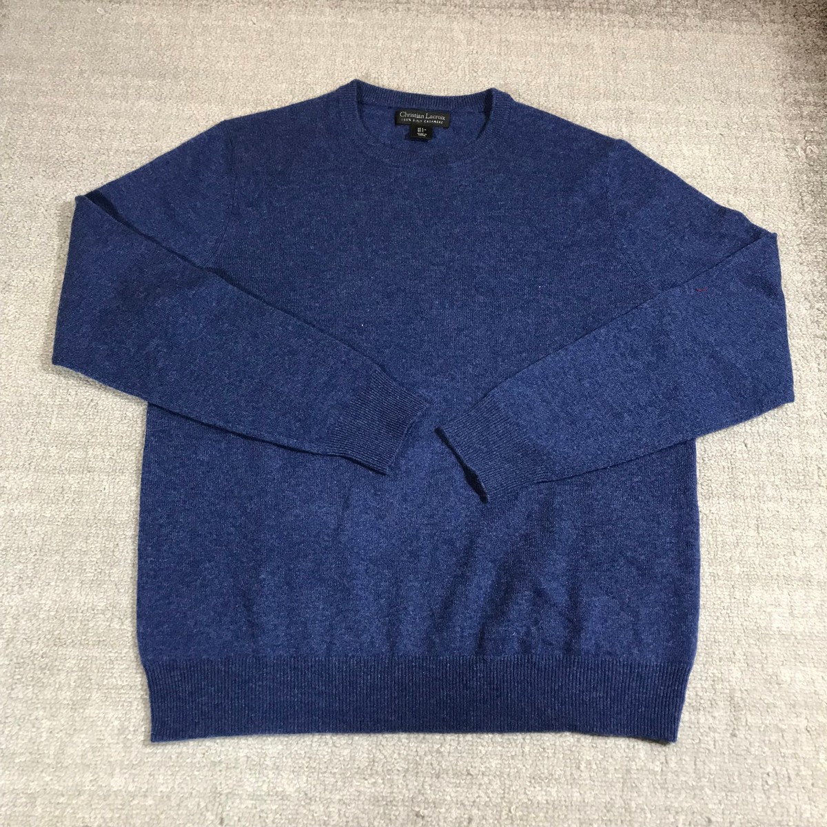New Christian Lacroix Sweater Mens Large Cashmere Blue Preppy 2