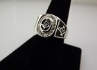 Stainless Steel & Enamel With Clear Stones MASONIC FREEMASON Ring Size 11