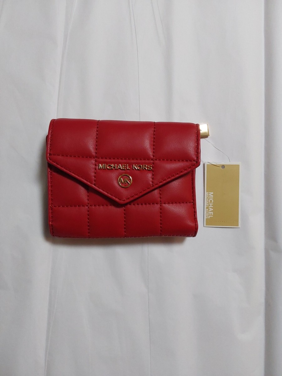 ♪MK♪Jet Set Charm Medium Leather Envelope Trifold Wallet Michael Kors Jet Set Charm Envelope Trifold Leather Wallet