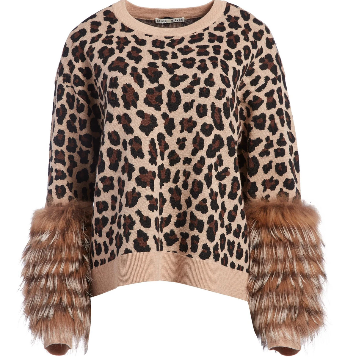 Alice and olivia leopard clearance sweater