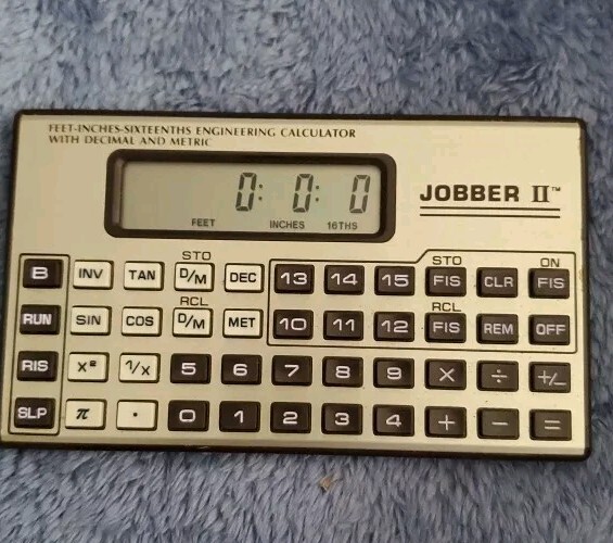 Jobber Calculator FeetInchesSixteenths Engineering Calculator Vintage