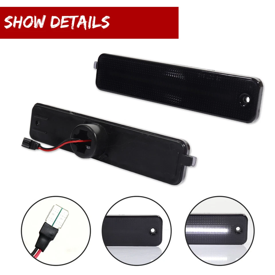 2X Luzes indicadoras laterais traseiras de LED brancas fumê para 93-02 Pontiac Firebird Trans AM - Imagem 3 de 4