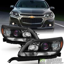 New [left+right] 2013 2014 2015 Chevy Malibu Halogen Projector Headlights Black