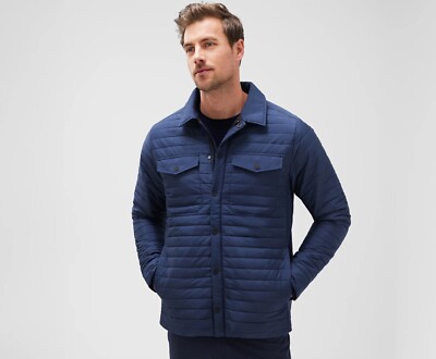 Mack Weldon Warmknit Air Shirt Jacket Size M Medium Navy Blue $199 Retail 