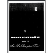 Marantz Model 150 AM FM Stereophonic Tuner Manual 38 pages comb bound