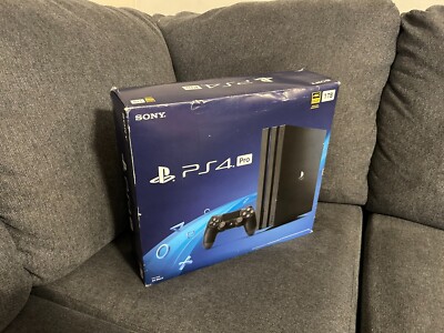 Sony PlayStation 4 PRO PS4 1 TB Console System with Red Controller and Box.