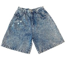 VTG Helium Jean Shorts Juniors 11 Blue Stone Wash Pleated Mom High Rise