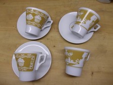 4 TAZZA CAPPUCCINO MARCA ERACLEA COLOR NOCCIOLA CON 3 PIATTINI