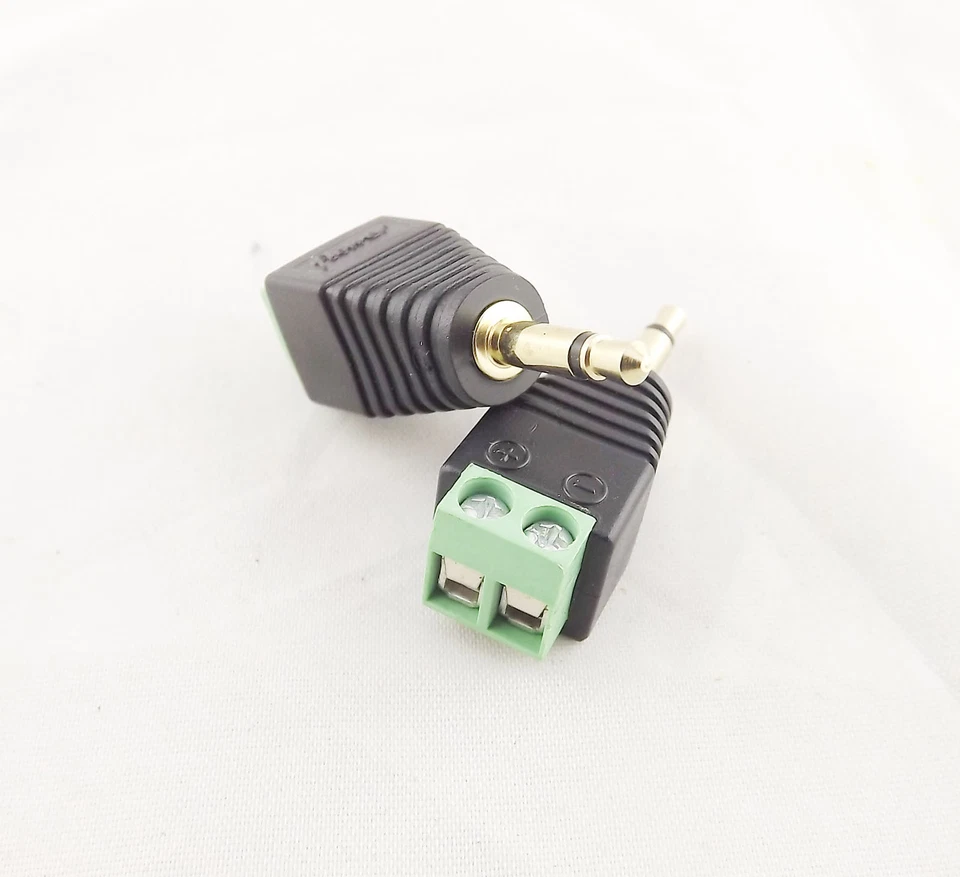 10x Adapter Converter 3.5mm 1/8" Mono Male Plug To AV Screw Video Balun Terminal - Image 4 of 4