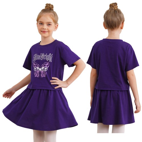 Kids Girl's T-shirt With Skirt Festival Tracksuit Gift Dress-up Fancy Cute Suit - Picture 16 of 30