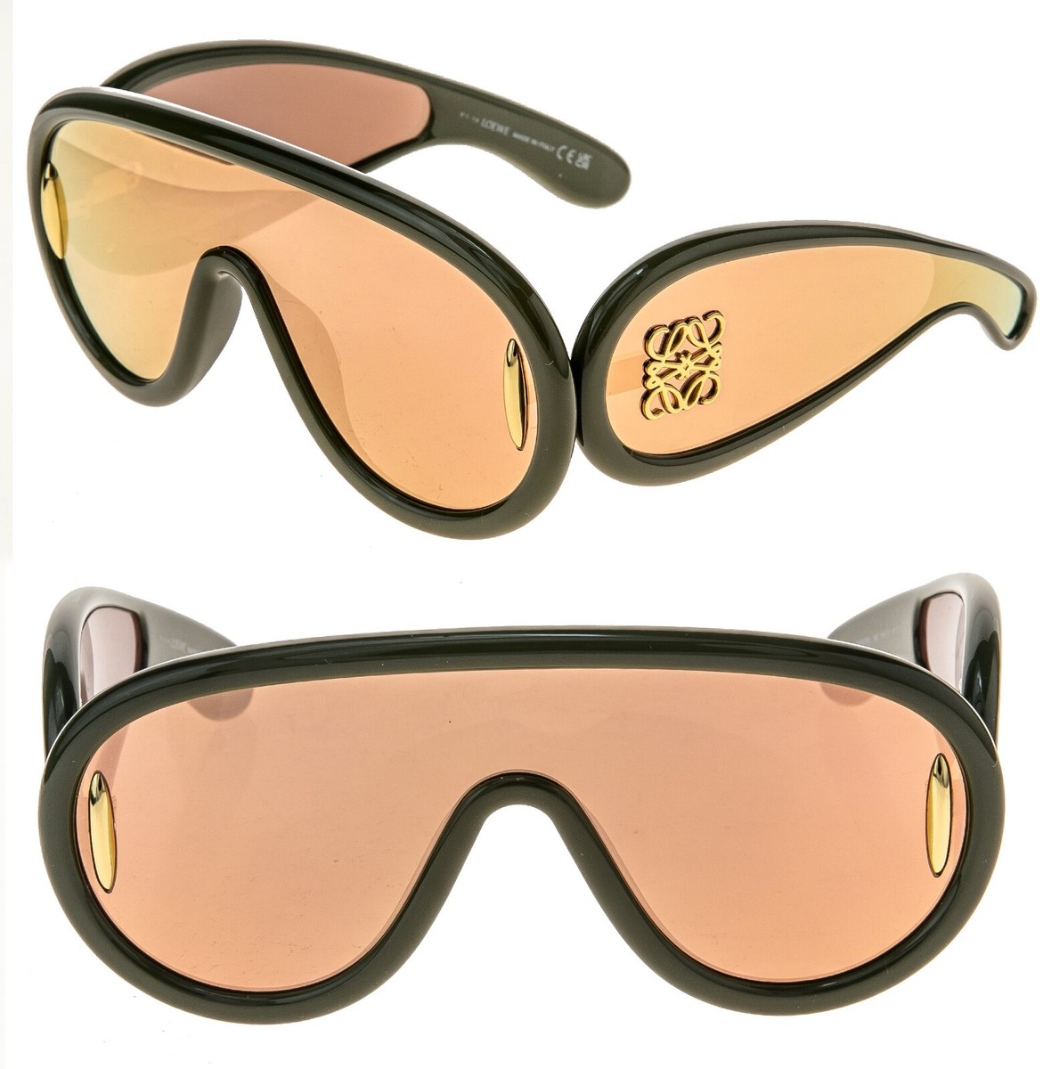 サングラス LOEWE SUNGLASSES (LW40108I00 01C) LOEWE ANAGRAM PAULA IBIZA Aviator Mask LW40108I Khaki Pink
