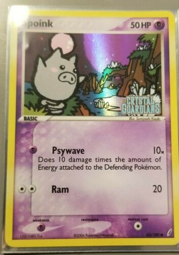 Pokemon Trading Card Game Crystal Guardians Spoink Holo Stamped 62/100 - Picture 1 of 1