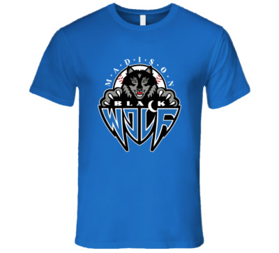 Madison Black Wolf Northern League independent baseball t-shirt Muskies Hatters