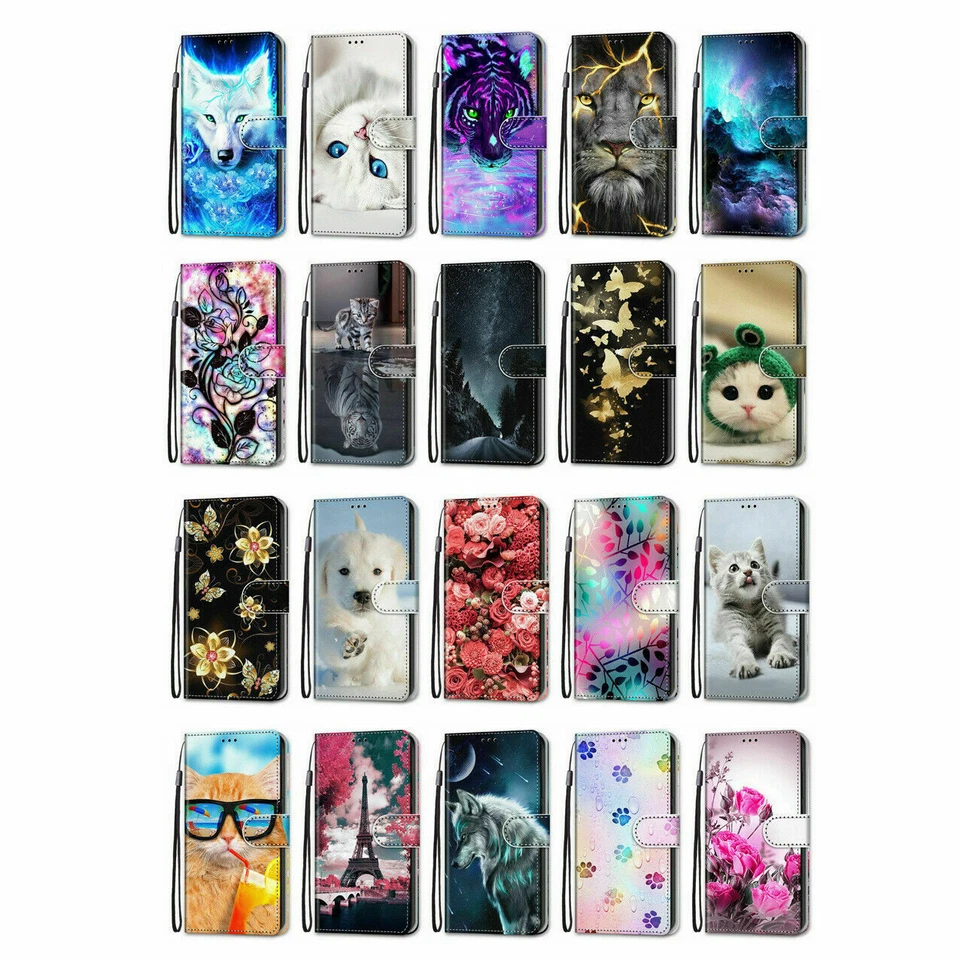 Wolf Cat Flower Wallet Cover Case For Motorola G85 G35 G15 G55 G75 G86 G56 G45 - Image 2 of 4