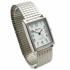 Gents Easy to Read Rectangular Expanding Watch Model R0220.02.1 by Ravel 