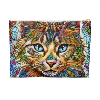 Accessory Pouch Cosmetic Bag Multicolor Cat 705 Digital art by L.Dumas