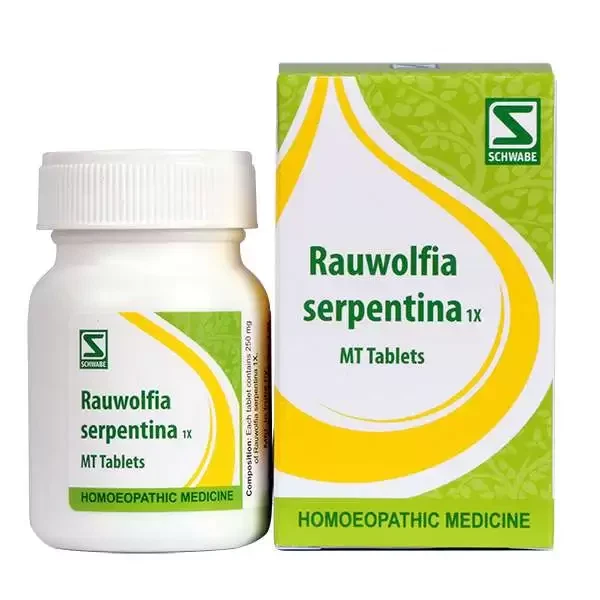 Willmar Schwabe India Rauwolfia serpentina 1X MT (20gm Tablets)