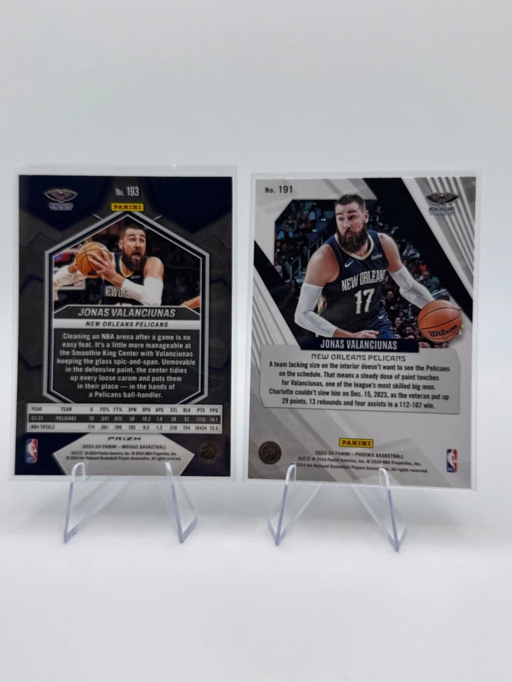 2023-24 Mosaic Basketball Jonas Valanciunas Green Mosaic Prizm #193 Pelicans +1 - Image 2 of 2
