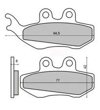 Pair brake pads FRONT VESPA GRANTURISMO 125 2003> RMS 225100360