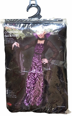 Fun World Vampire Countess O Darkness Costume Girl's Small 4-6 Velvet Gown