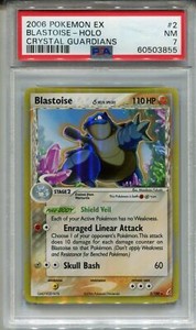 Pokemon Ex Crystal Guardians #2 Blastoise Holo PSA 7