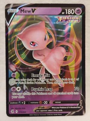 Pokemon TCG Fusion Strike 113/264 - Mew V - Ultra Rare - MINT | eBay