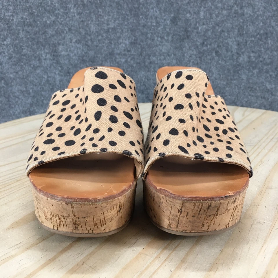Босоножки женские Dolce Vita 9 Barta на танкетке шлепанцы бежевые леопардовый принт пробковые повседневные - Изображение 4 из 4