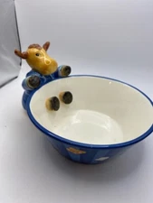 Harry And David Moose Blue Popcorn Bowl Pre Owned 