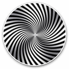 2 x Vinyl Stickers 15cm - Spiral Illusion Black White Cool Gift #3794
